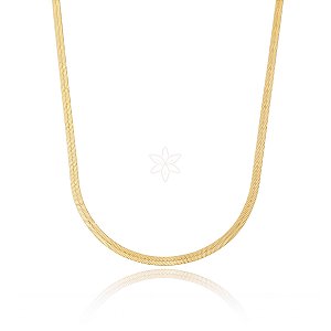 Colar fita fina folheado em ouro 18k