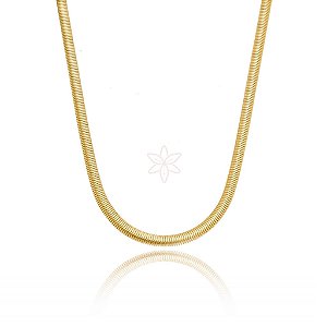Gargantilha colar cadeado de estrela de zircônia 45cm - folheado a ouro 18k  - 10 milésimos