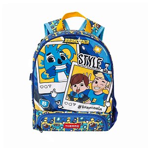 Mochila de Rodas Escolar Brancoala Games com parte térmica - Azul