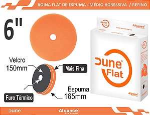 ALCANCE BOINA DE ESPUMA DUNE FLAT LARANJA 165MM 6" C/ FURO
