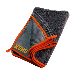 KERS TOALHA DE MICROFIBRA SECAGEM RAPIDA TWIST CINZA 90 X 60 600 GSM