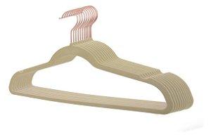 Kit 30 Cabide De Veludo Tradicional com Gancho Cobre IKAZA