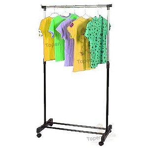 Arara De Roupas com Sapateira Regulável Inox Sapatos IKAZA