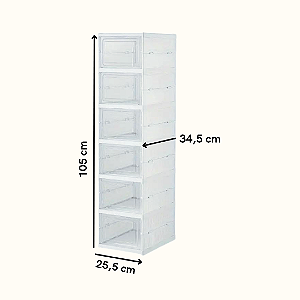 Sapateira Vertical Empilhável Caixa Sapato Tênis 6 Andares