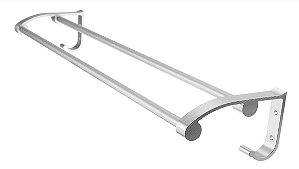 Suporte Duplo Porta Toalha Toalheiro 60cm Alumínio IKAZA