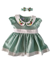 Vestido Linho Bordado a mão