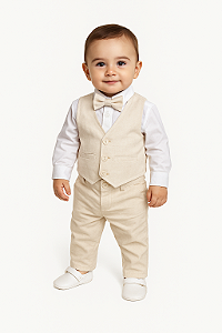 Conjunto Social para bebê em linho