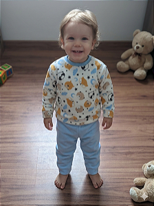 Pijamas infantil estampa ursinhos -Tecido unisoft