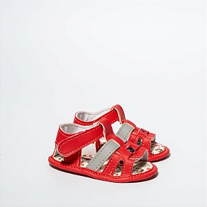 SANDALIA MASCULINA ADVENTURE - COR VERMELHA/RATO  - LINHA BABY