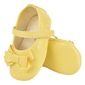 SAPATILHA FEMININA ECONOMICA - COR AMARELO   - LAÇO DUPLO -  LINHA BABY