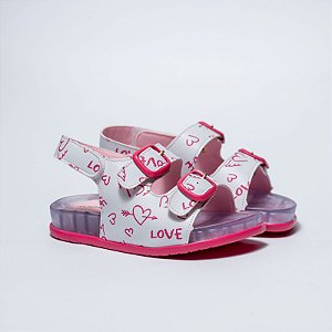 BIRKEN MENINA - COR BRANCA ESTAMPADO CORAÇÃO - LINHA KIDS