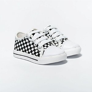 TENIS STARZINHO UNISSEX - COR BRANCO COM QUADRICULADO - LINHA KIDS