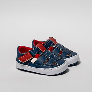 SANDALIA JOAQUIM MASCULINA - COR MARINHO/VERMELHO - LINHA BABY