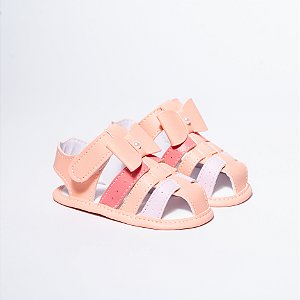 SANDALIA FEMININA - FRANCISCANA C/ LAÇO - COR SALMÃO - LINHA BABY