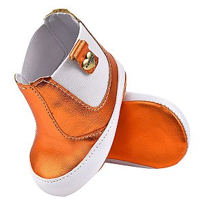 BOTA PARIS MENINA - COR ORANGE METALIZADO - LINHA BABY