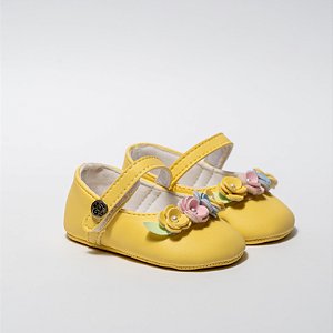 SAPATILHA FEMININA - MODELO FLORESCER - COR AMARELO - LINHA BABY