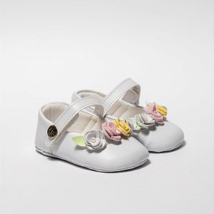SAPATILHA FEMININA - MODELO FLORESCER - COR BRANCA - LINHA BABY