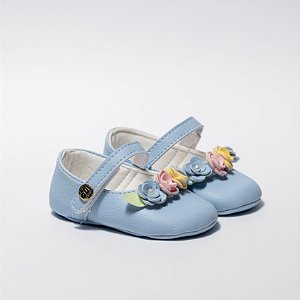 SAPATILHA FEMININA - MODELO FLORESCER - COR AZUL BEBE - LINHA BABY