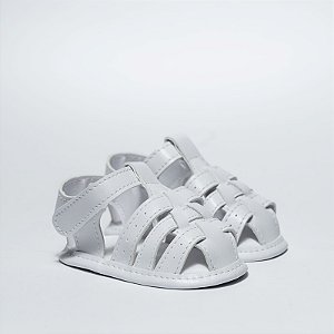 SANDÁLIA MASCULINA - MODELO FRANCISCANA FECHADA - COR BRANCA - LINHA BABY