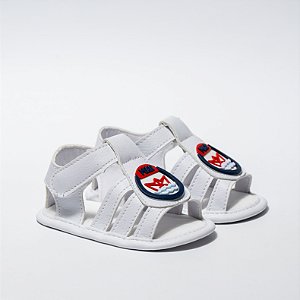 SANDALIA MASCULINA - APLICAÇÃO EMBORRACHADA - COR BRANCO - LINHA BABY