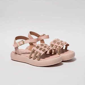 SANDÁLIA FEMININA INFANTIL TIRAS- COR ROSE- LINHA KIDS