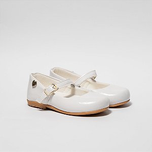 SAPATILHA FEMININA - COR BRANCO - MATERIAL VERNIZ SINTETICO - LINHA KIDS