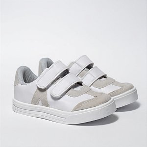 TÊNIS MASCULINO- MODELO LEVI -COR BRANCO E CINZA - LINHA KIDS