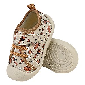 Tênis Masculino Infantil - Cor Castor Girafa - Modelo Meia - Linha Kids