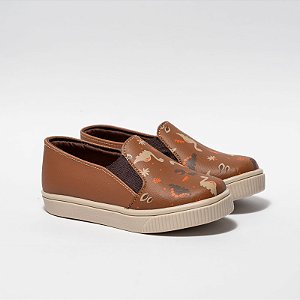 SLIP ON MASCULINO BRILHO - COR CARAMELO - LINHA KIDS