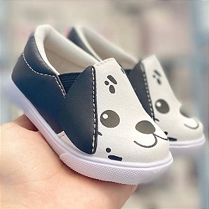 SLIP ON ZOO - DOG - BRANCO/PRETO- LINHA KIDS