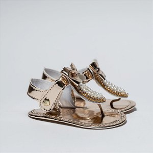 SANDALIA FEMININA - DEDINHO - OURO LIGHT LUXO - LINHA BABY