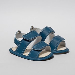 SANDALIA MASCULINA ADVENTURE VELCRO DUPLO - COR AZUL PETROLEO/MARINHO - LINHA BABY