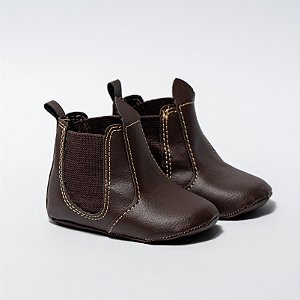 BOTA JEQUINHA  UNISSEX - COR CAFÉ - MATERIAL SINTETICO - LINHA BABY