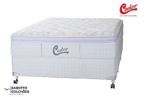 Cama Box + Colchão Vitagel Pocket Euro One Face - Casal/Solteiro