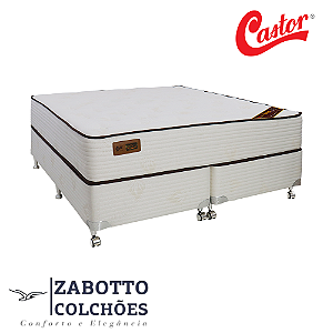 Cama box + Colchão Castor Kingdom Aloe Vera New- Casal/Solteiro