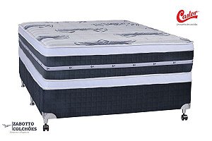 Cama Box + Colchão Castor Molas Pocket Silver Star AIR Double Face - Casal/Solteiro