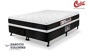 Cama Box + Colchão Castor ESPUMA Black & White Air D45 AIR Double Face - Casal/Solteiro