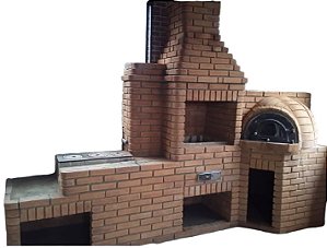 Kit Churrasqueira Iglu Mônaco -  Churrasqueira + Fogão a lenha 3 bocas + Forno Iglu