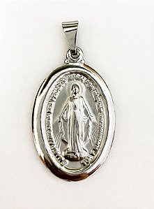 Medalha inox Nossa Senhora das Graças para pescoço