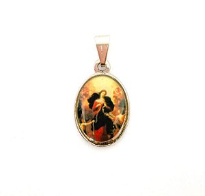 Medalha resinada Nossa Senhora Desatadora dos Nós (2,5 x 1,5cm)