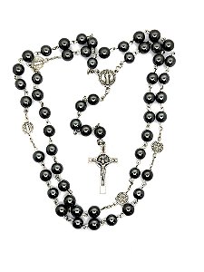 Terço São Bento de Pedra Hematita