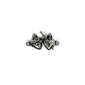 Pingente Santos Corações — Sagrado Coração de Jesus e Imaculado Coração de Maria (3x2cm)