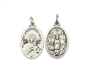 Medalha italiana N. Senhora do Perpétuo Socorro/Divino Pai Eterno (2,5x1,5 cm)
