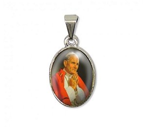 Medalha resinada São João Paulo II (2,5x1,5 cm)