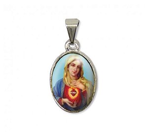 Medalha resinada Imaculado Coração de Maria (2,5x1,5 cm)