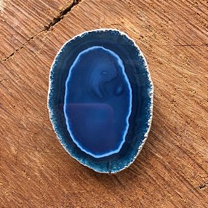 Pop Socket Azul Ágata Banho Prata 03 - Ancorar Energias, Equilíbrio