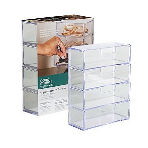 Organizador c/4 Gavetas Diamond 17,5 x 7,5 x 23 cm