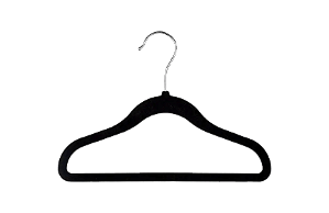 KIt de 50 Cabides de Veludo Baby Cor Preto 28 cm