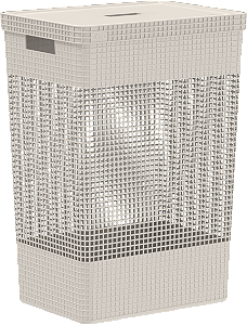 Cesto de Roupas Grid 49 Litros Bege