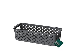 Cesto Organizador Quadratta 27x11x8 cm Chumbo